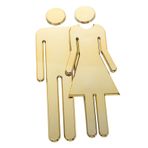 STOBOK 1 Çift Bay Ve Bayan Banyo Tabelaları Tuvalet Tabelaları Yapışkan Banyo Işareti Üniseks Banyo Işareti Wc Banyo Işareti Evrensel Banyo Kapısı 304 Paslanmaz Çelik Erkekler Ve Kadınlar