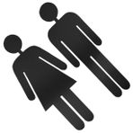 STOBOK 1 Çift Ofis Işareti Banyo Tabelası Bayan Takım Elbise Banyo Için Işaretler Kadın Banyo Sembolü Ellerinizi Yıkayın Işareti Tuvalet Tanımlama Işareti Yazdır Gümüş Rengi Adam Erkek