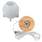 STOBOK 1 Takım Gece Lambası Kalıbı Ahşap Tıpa Ile Diy ışık Seyahat Şişe ısıtıcısı Mum Kalıpları Mum Silikon Kalıp Taban Standı Ile Led ışık Küre Silikon Manuel Kalıbı Led ışıklar