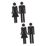STOBOK 2 Çift Bay Ve Bayan Banyo Tabelaları Yapışkan Banyo Işareti Erkek Tuvalet Işareti Kadın Banyo Işareti Banyo Kapısı Işaretleri Retro Tuvalet Kapısı 304 Paslanmaz Çelik Özlemek