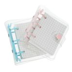 STOBOK 2 Takım Mini Bağlayıcı Mini 3 Klasörler Düğme Not Defteri Şeffaf Kapaklı Defter Bağlayıcı Kapakları Dizüstü Mini Şeffaf Defter Kolej Kurallı Defter Düz Taneli Öğrenci Grafik Kağıdı