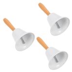 STOBOK 3 Parça Noel Çanları Eski Pirinç Çanlar Servis Zili Çalan Küçük Çanlar Noel Yemeği Zili Taşınabilir Masa Eski Masa Noel Zili Metal Yaşlı Zili Çalmak Beyaz Ütü