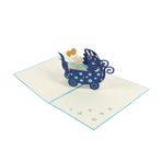 STOBOK 3d Stereo Bebek Arabası Şeklinde Tebrik Kartı Bebek Duşu Tebrik Kartı Kişiselleştirilmiş