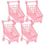 STOBOK 4 Adet Küçük Araba Katlanır Sepet Için Alışveriş Sepeti Numara Yapmak Küçük Markalar Mini Alışveriş Sepeti Arabası Mini Alışveriş Market Arabası Ütü Alışveriş Yapmak Depolamak Masa