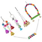 STOBOK 5Pcs Kuş Salıncak Oyuncak Papağan Merdiven Oyuncak Asılı Ahşap Merdiven Hamak Levrek Oyuncaklar Çiğneme Topu Oyuncaklar Ispinoz Için Budgie Cockatiels Lovebirds Parakeet