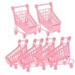STOBOK 6 Adet Küçük Araba Metal Araba Mini Alışveriş Market Arabası Market Sepeti Oyuncağı Metal Sepet Katlanır Sepet Bakkal Sepeti Mini Için Alışveriş Sepeti Minyatür Küçük Ruj Çocuk Ütü