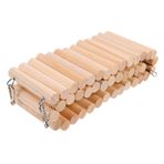 STOBOK Ahşap Hamster Merdiven Köprü Kuş Tünemiş Standı Oyuncak Birdcage Spor Salonları Oyun Alanı Küçük Hayvan Chew Oyuncak Fare Fare Kemirgenler Hideout Oyuncak 8 * 60CM Bej