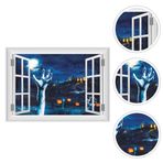 STOBOK Cadılar Bayramı su Geçirmez Duvar Sticker Kabak Fener Arka Plan Duvar Sticker Sanat Mural Hayalet Fotoğraf Arka Plan Çıkarılabilir Cadılar Bayramı Sanat Resimleri