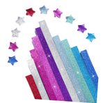 STOBOK Dekoratif Yıldız Şeridi - 1040 Adet Simli Origami Kağıdı El Sanatları Doğum Günü Hediyesi Geometrik Öğrenme