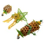 STOBOK Kuş Oyuncak 3Pcs ? ?i?neme Oyuncaklar Bambu Dokuma As?l? Oyuncaklar Papa?an Kafesi Oyuncaklar Bite Papa?an ?e Parakeet Kanarya Papa?an?n?n (Renkli) Papağan Oyuncak