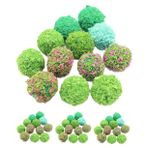 STOBOK Süs 50 Parça Avrupa Modeli Zanaat Bina Kum Masa Sahne Diy Modeli Yeşil Saç Topu Çalı Peyzaj Dekoratif Süsler 50 Adet Simüle Çiçek Topu Süsü Masa Süsleri Tedarik Plastik 3 Boyutlu