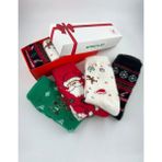 Stocalze 4’lü Kutulu Noel ve Yılbaşı Temalı Çorap Seti. Soft İplikli Havlu Kışlık Renkli Unisex Çorap. - 36 - 42 - Siyah - Kırmızı - Ekru - Yeşil