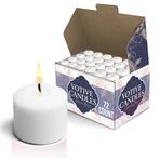 Stock Your Home Beyaz Adak Mumları, Kokusuz Adak Mumları Toplu Paket (72 Adet) Partiler ve Düğünler için 10 Saat Yanma Süresi, Küçük Beyaz Mumlar, Uzun Yanan Adak Mumları