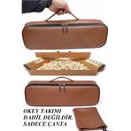 Stok CITY Okey Çantası & Istaka Çantası – 50×20×10 cm, fermuarlı suni deri Kumaş Portatif Oyuncu Çantası