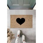Stok Shop Dış ve Iç Mekan Siyah Kapı Önü Paspası Içi Dolu Kalp Desen Paspas - 70 x 45 cm - Renkli