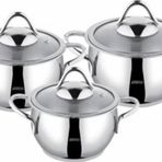 Stone 6 pr. Mini Derin Tencere Set Cam Kapak