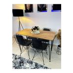 stone concept mobilya meric kaya Yemek Masa Takımı Mutfak Masası Sırt Minderli 4 Adet Tel Sandalye 1 Adet Masa 60x120 Çam