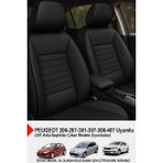 Stone Deri Oto Koltuk Kılıfı - Bel Destekli (Peugeot 206-207-208-306-307-407 Uyumlu) - Siyah
