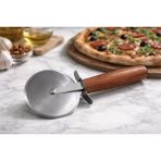 Stone Edition Premium Ahşap Saplı Pizza Kesici – Paslanmaz Çelik Profesyonel Rulet