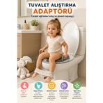 Stone Gri Çocuk Tuvalet Alıştırma Adaptörü Kulplu Kaymaz Tabanlı Ergonomik Klozet Aparatı