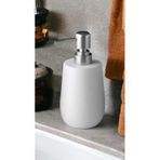 Stone Lüks Camsı Mat Seramik Banyo Mutfak Sıvı Sabunluk Bulaşık Deterjanlık Gümüş Silver Kapak Beyaz
