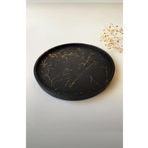 stone powder decorative Gold Mermer Efekt Yuvarlak Beton Sunum Tepsisi
