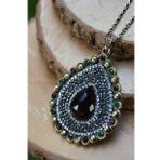 STONEAGE JEWELLERY Bordo Kristal Taşlı Bayan Kolye