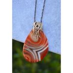 Stoneage Jewellery Dantelli Akik Doğal Taş Kolye