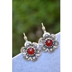 Stoneage Jewellery Gümüş Kaplama Küpe Bordo