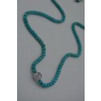 STONEAGE JEWELLERY İnci ve Turkuaz Taşlı Metalsiz Kolye
