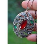 Stoneage Jewellery Kök Yakut Taşlı Otantik Kolye