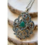 Stoneage Jewellery Kök Zümrüt Taşlı Otantik Kadın Kolye