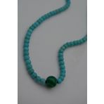 STONEAGE JEWELLERY Malahit ve Turkuaz Taşlı Metalsiz Kolye