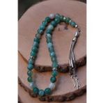Stoneage Jewellery Yeşil Akik Doğal Taş Tesbih