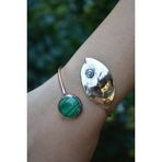 Stoneage Malahit Taşlı Yaprak Tasarım Kadın Bileklik