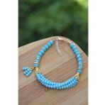 Stoneage Mint Mavi Çek Kristali Bayan Bileklik