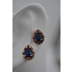 Stoneage Safir Taşlı Mıhlama İşçilikli Küçük Boy Damla Küpe