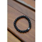 STONEAGE Siyah Mat Cam Boncuklu Unisex Bileklik