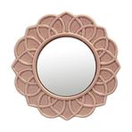 Stonebriar Dekoratif 9" Soluk Pembe Yuvarlak Çiçekli Seramik Vurgulu Duvar Aynası, Ekli Asma Halkalı Duvar Aynası, Oturma Odası, Yatak Odası, Banyo, Koridor ve Giriş Yolu için Dekoratif Dekor