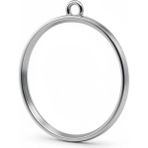Stonechem 5 Adet Daire Model Metalik Gümüş Zamak Kolye Ucu 3.5 cm – Epoksi Reçine ve Takı Tasarımı İçin Kaliteli Metal Çerçeve (Paslanmaya Dayanıklı, Takı Yapım Aparatı) - Gri