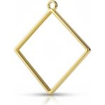 Stonechem 5 Adet Dörtgen Model Gold Zamak Kolye Ucu 3.5 cm – Epoksi Reçine ve Takı Tasarımı İçin Kaliteli Metal Çerçeve (Paslanmaya Dayanıklı, Takı Yapım Aparatı) - Altın