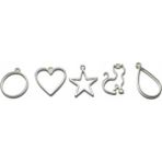 Stonechem 5 Adet Karışık Form Metalik Gümüş Zamak Kolye Ucu Seti 3.5 cm – Epoksi Reçine ve Takı Tasarımı İçin Geometrik Metal Çerçeve Seti (Paslanmaya Dayanıklı Takı Aparatları) - Gri