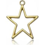 Stonechem 5 Adet Yıldız Model Gold Zamak Kolye Ucu 3.5 cm – Epoksi Reçine ve Takı Tasarımı İçin Kaliteli Metal Çerçeve (Paslanmaya Dayanıklı, Takı Yapım Aparatı