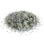 Stonechem Holografik Gümüş Harf Glitter – 5 GR Karışık Alfabe Pullu Sim (Epoksi, UV Reçine ve Takı Tasarımı İçin İsimli Ürün Süsleme Malzemesi) - Gri