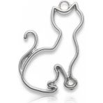 Stonechem Metalik Kedi Zamak Kolye Ucu 3.5 cm – Gri/Gümüş Renkli Epoksi Reçine ve Takı Tasarımı İçin Kaliteli Metal Çerçeve (Kedi Figürlü, Paslanmaya Dayanıklı Takı Aparatı)