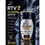 Stonechem Rtv2 Silikon 10 Shore Şeffaf Kalıp Silikonu Epoksi Sabun Taş Tozu Uyumlu Kabarcıksız Döküm 25 kg