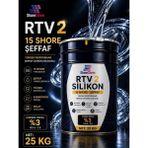 Stonechem Rtv2 Silikon 15 Shore Şeffaf Kalıp Silikonu Epoksi Sabun Taş Tozu Uyumlu Kabarcıksız Döküm 25 kg