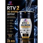 Stonechem Rtv2 Silikon 30 Shore Şeffaf Kalıp Silikonu Epoksi Sabun Taş Tozu Uyumlu Kabarcıksız Döküm 25 kg