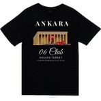 stonedfame Ankara - 06 - Anıtkabir - Atatürk - Türk Bayrağı - Şehir Baskılı Unisex %100 Pamuk Siyah T-Shirt - 2XL