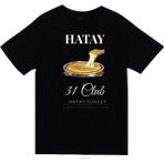 stonedfame Hatay - 31 - Künefe - Mozaik - Şehir Baskılı Unisex %100 Pamuk Siyah T-Shirt - XL